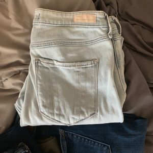 A&F light ripped high waisted jeans